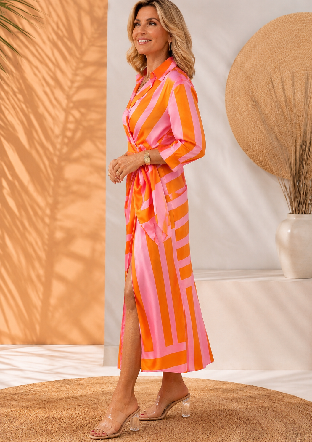 Olivera | Wrap Maxi Dress With Printed Tie Waist