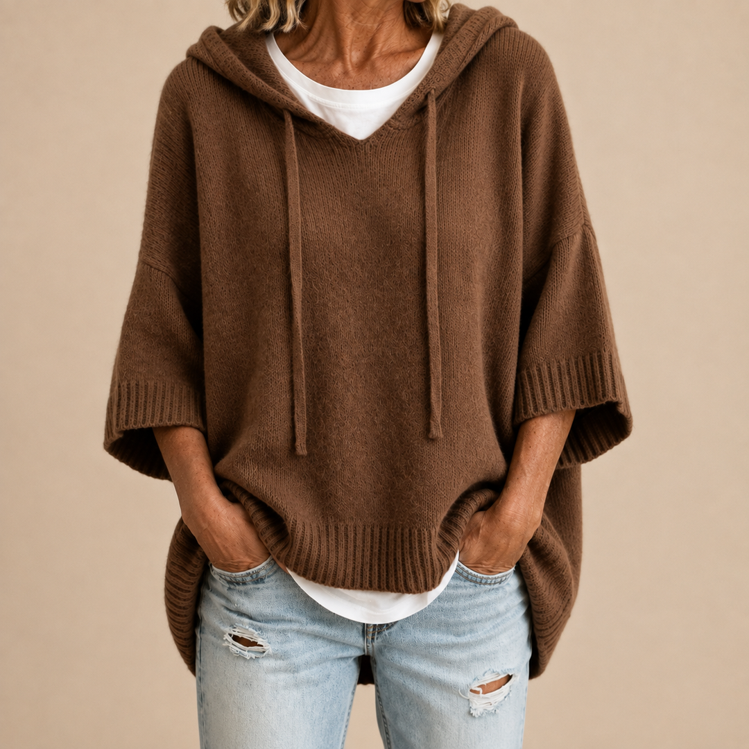 Delora | Oversized Knitted Sweater with Hood