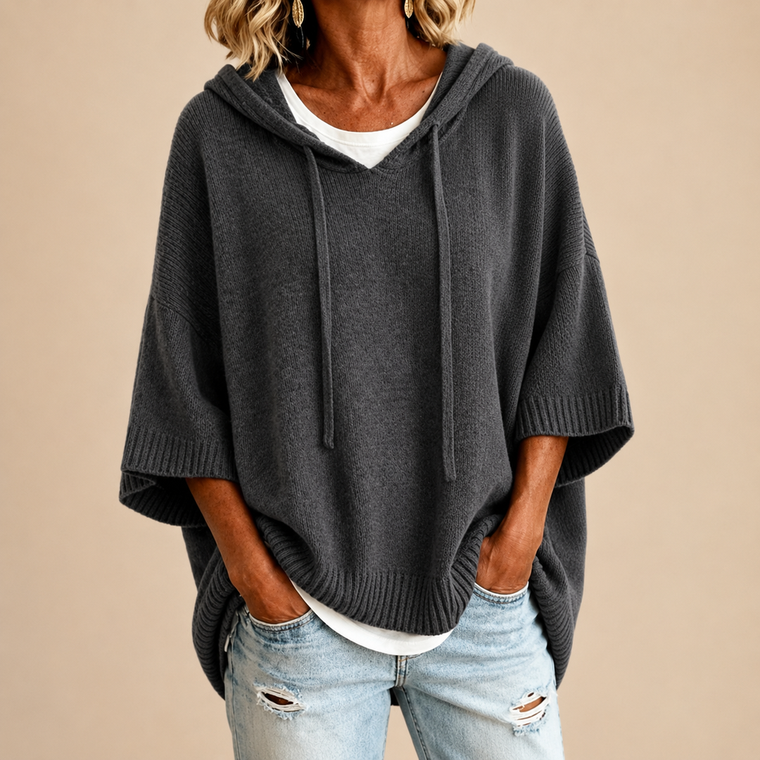 Delora | Oversized Knitted Sweater with Hood
