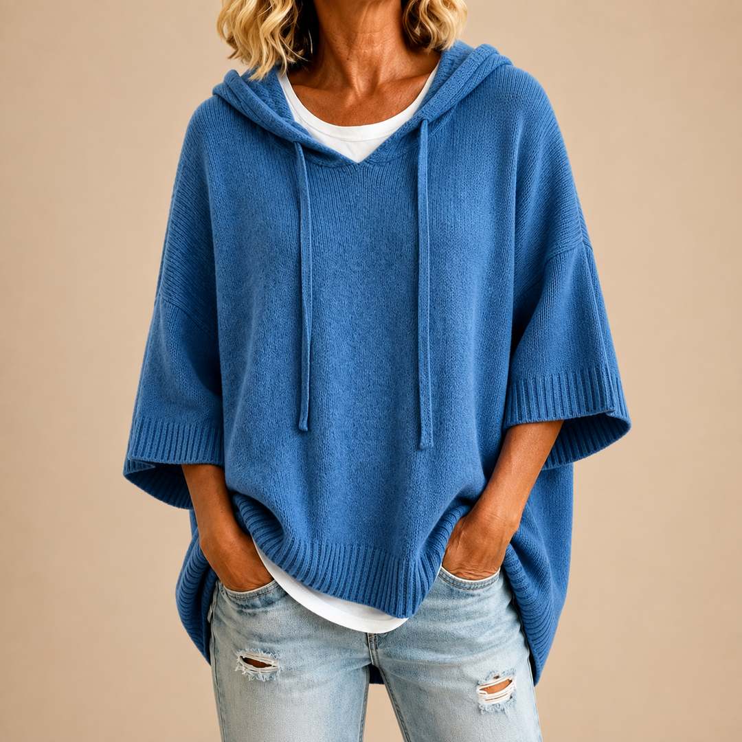Delora | Oversized Knitted Sweater with Hood