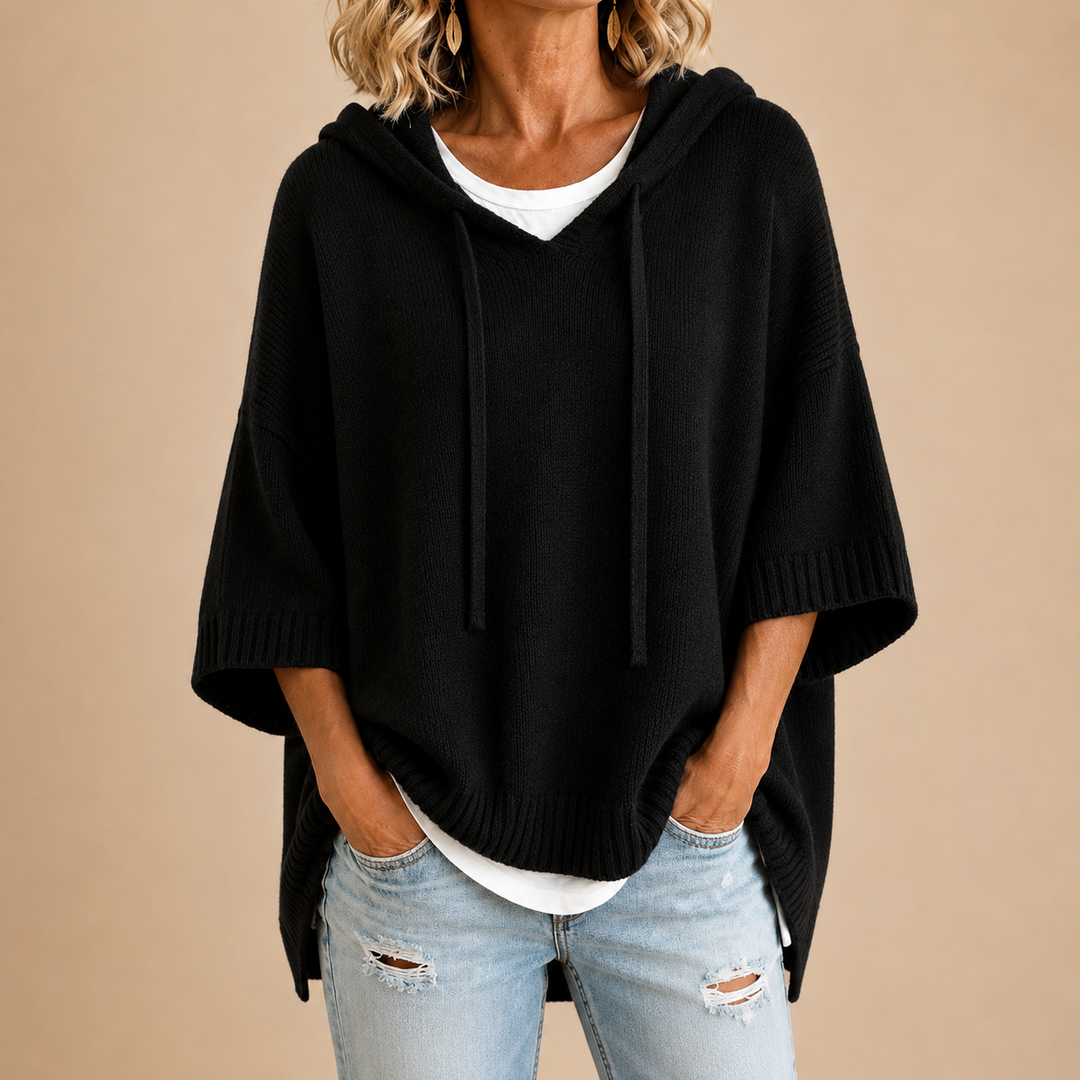 Delora | Oversized Knitted Sweater with Hood