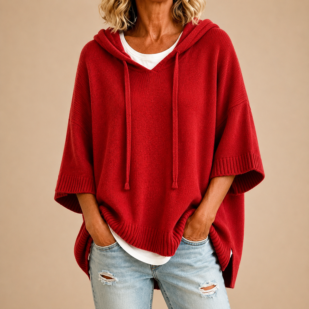 Delora | Oversized Knitted Sweater with Hood