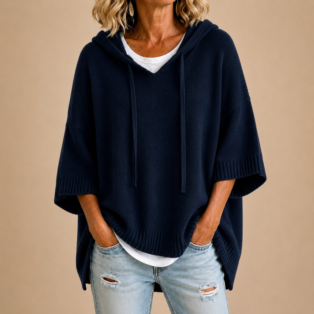 Delora | Oversized Knitted Sweater with Hood
