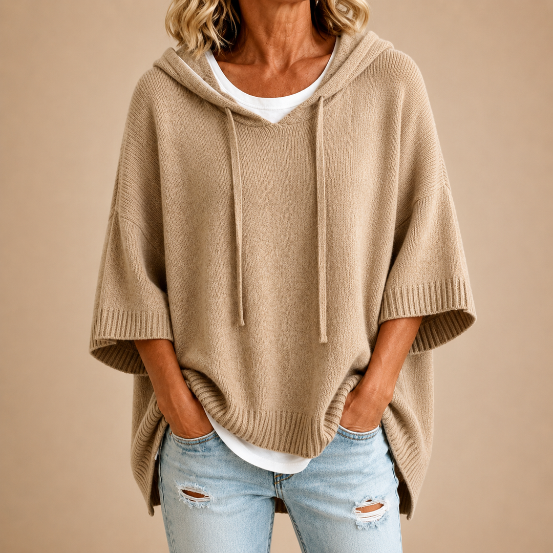 Delora | Oversized Knitted Sweater with Hood