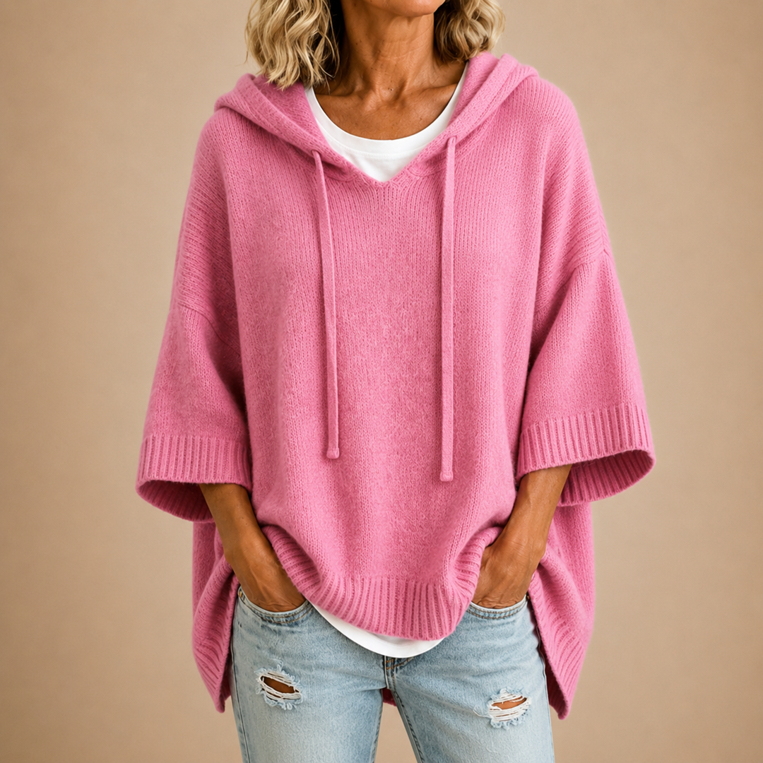 Delora | Oversized Knitted Sweater with Hood