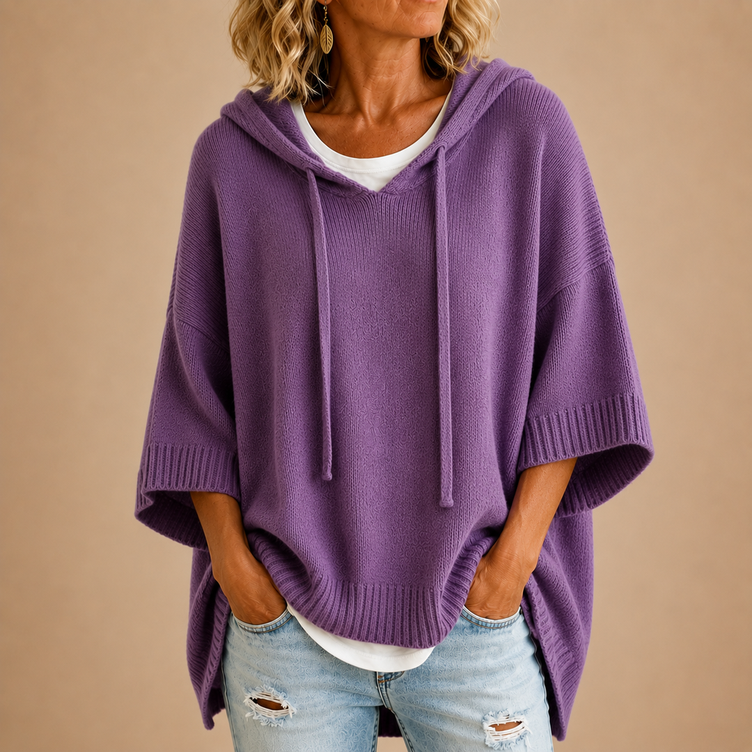 Delora | Oversized Knitted Sweater with Hood