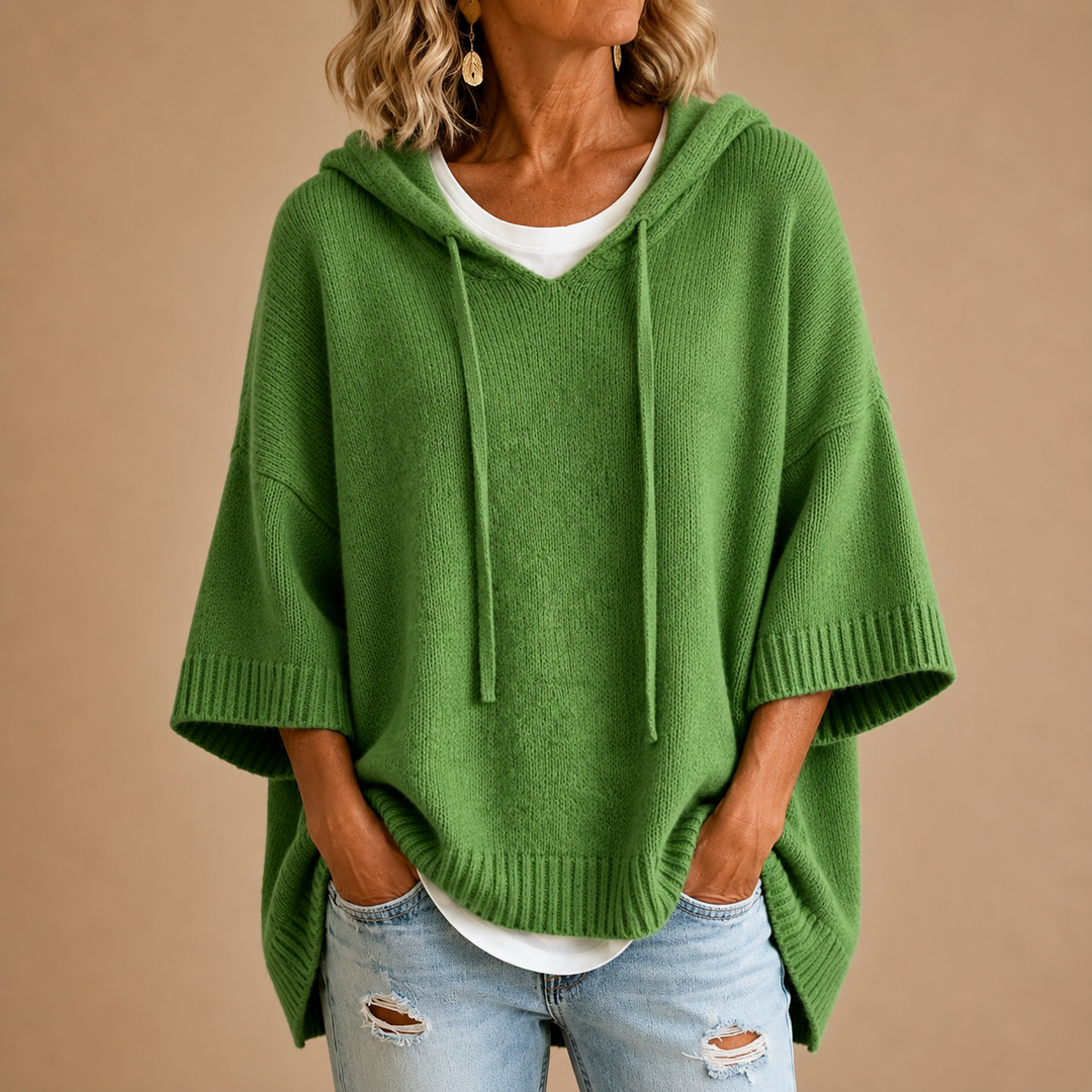Delora | Oversized Knitted Sweater with Hood