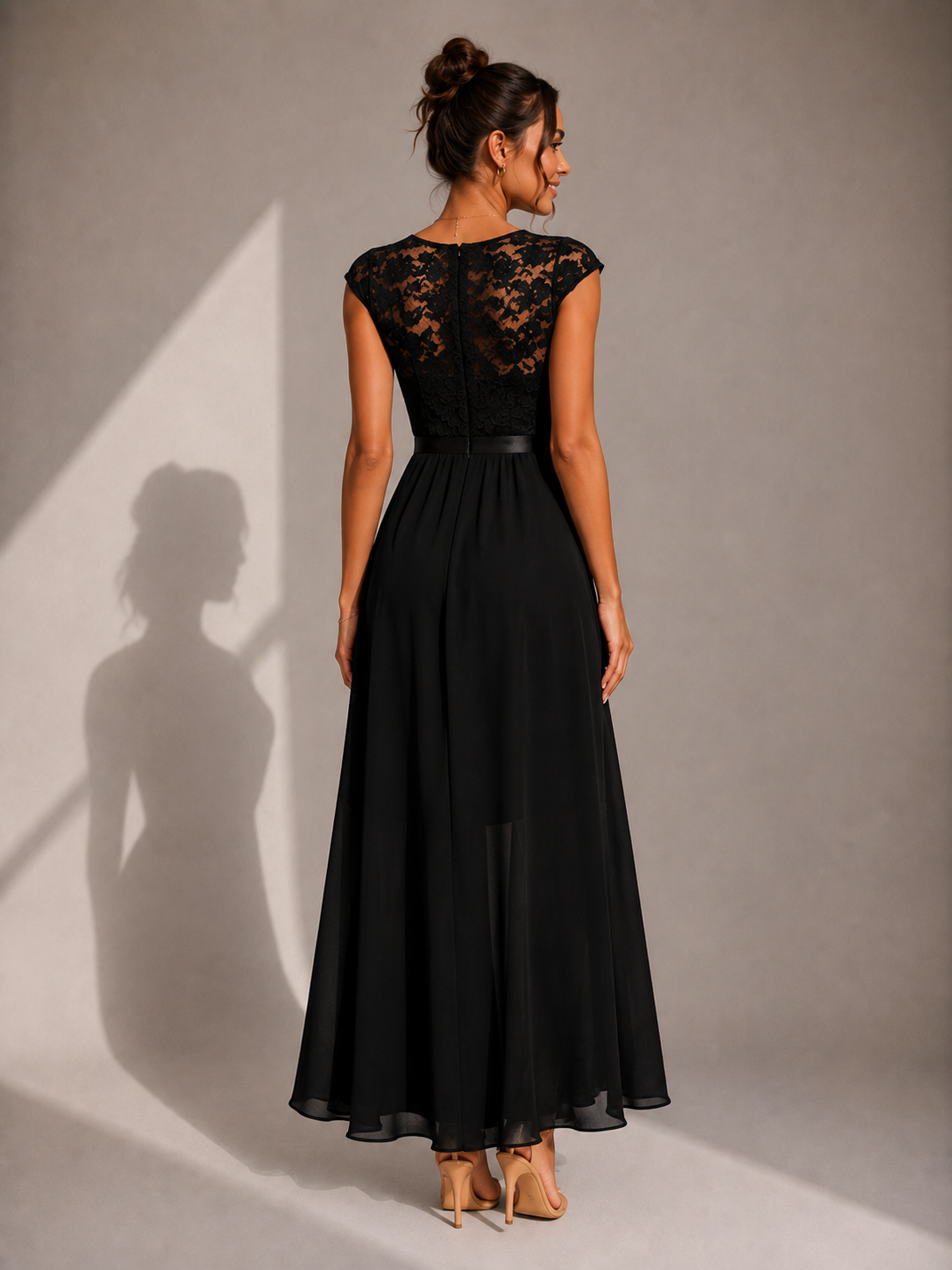 Yoanna | Lace Bodice High Slit Maxi Dress