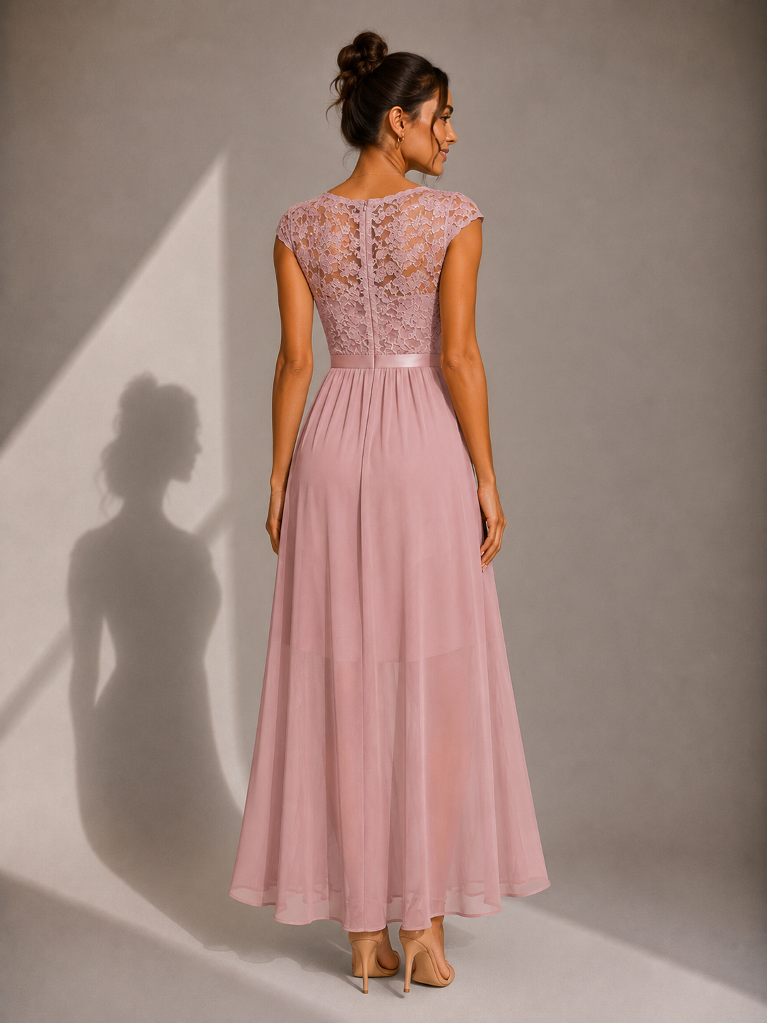 Yoanna | Lace Bodice High Slit Maxi Dress