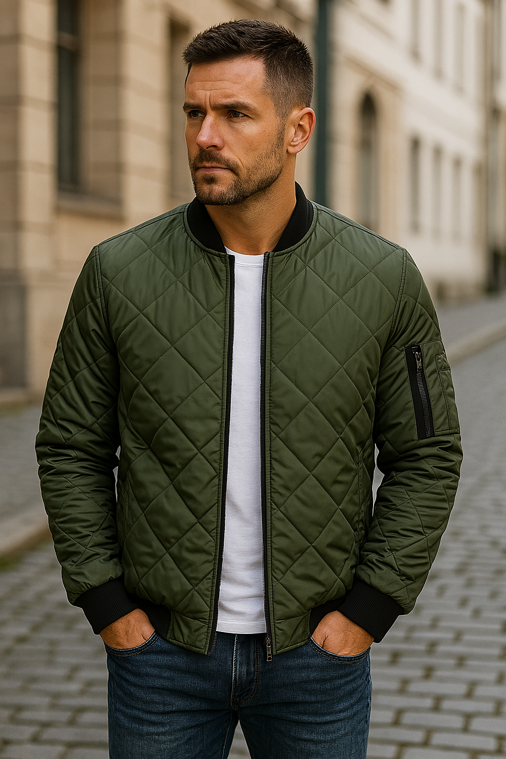 Willy | Quilted Bomber Zip Front Jacket