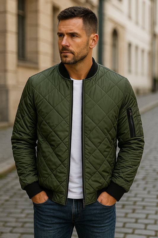 Willy | Quilted Bomber Zip Front Jacket