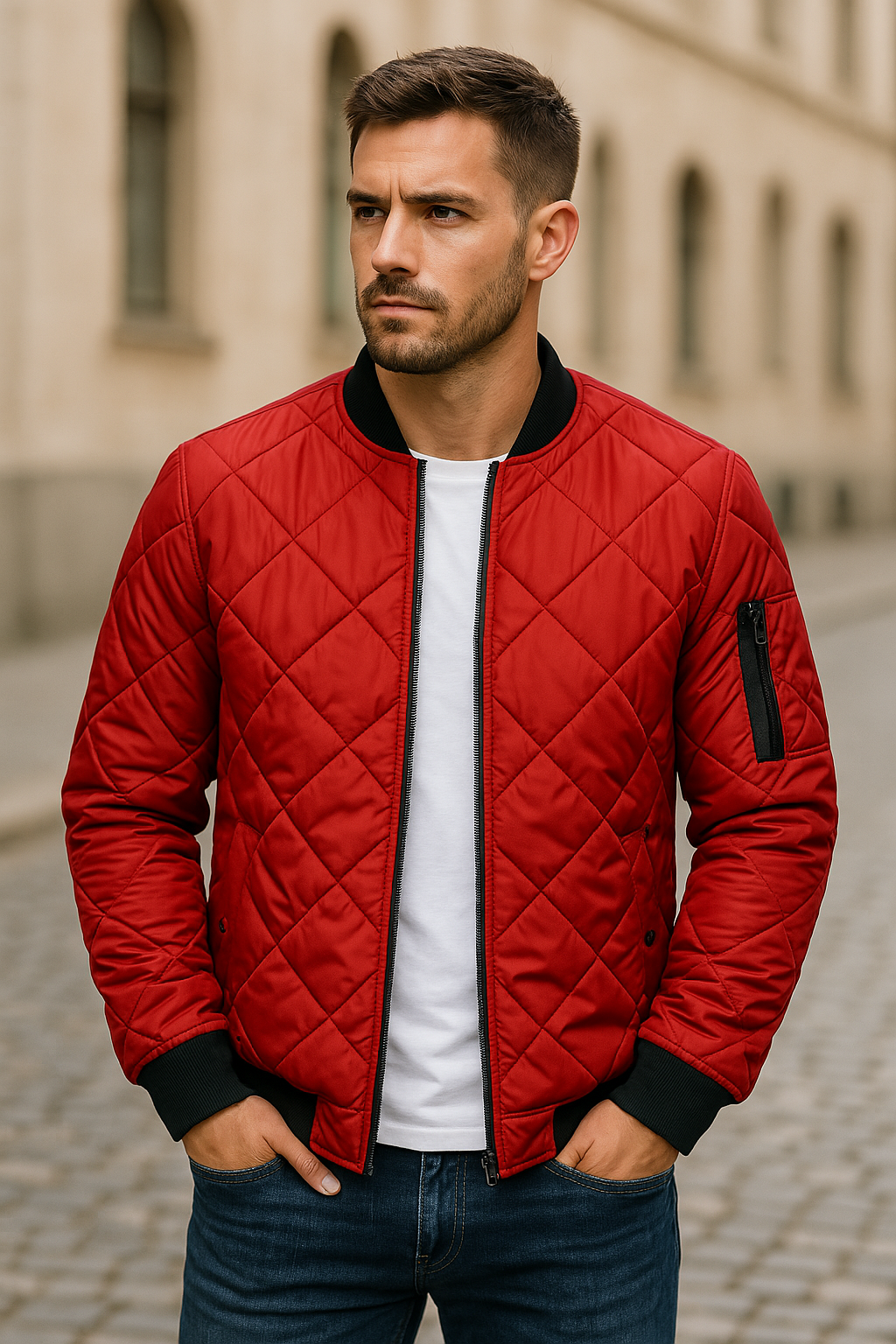 Willy | Quilted Bomber Zip Front Jacket