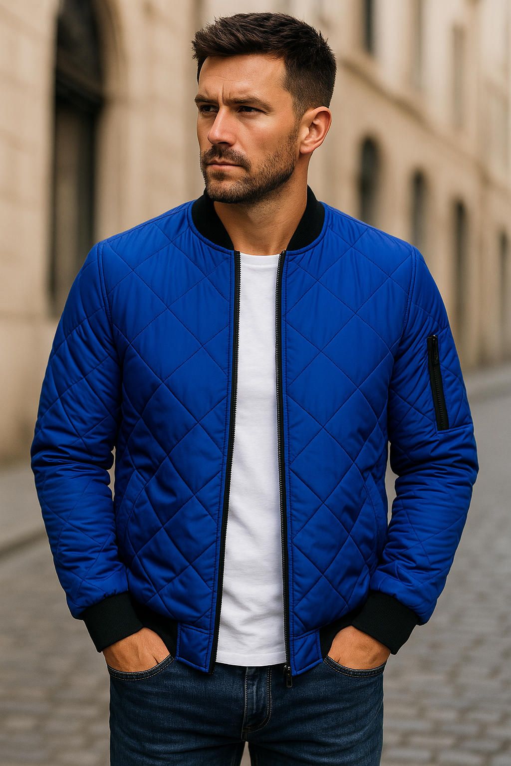 Willy | Quilted Bomber Zip Front Jacket