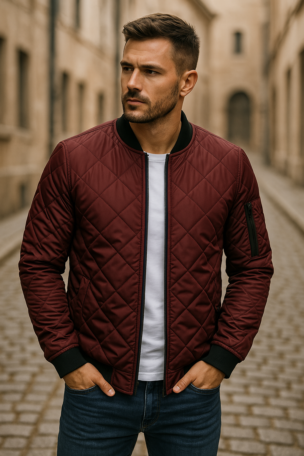 Willy | Quilted Bomber Zip Front Jacket