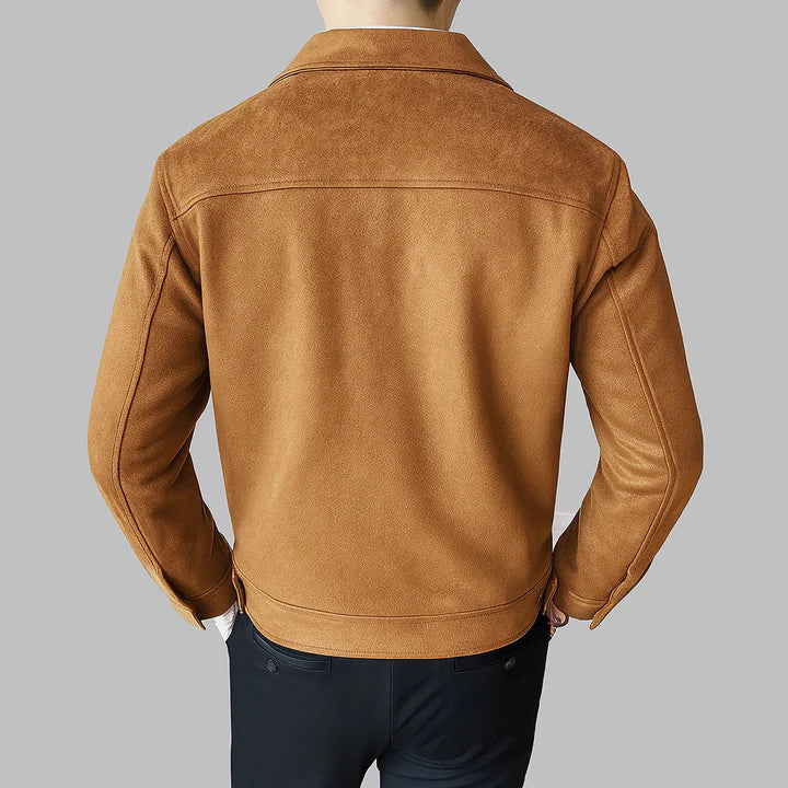 Davila | Suede Button Front Long Sleeve Jacket