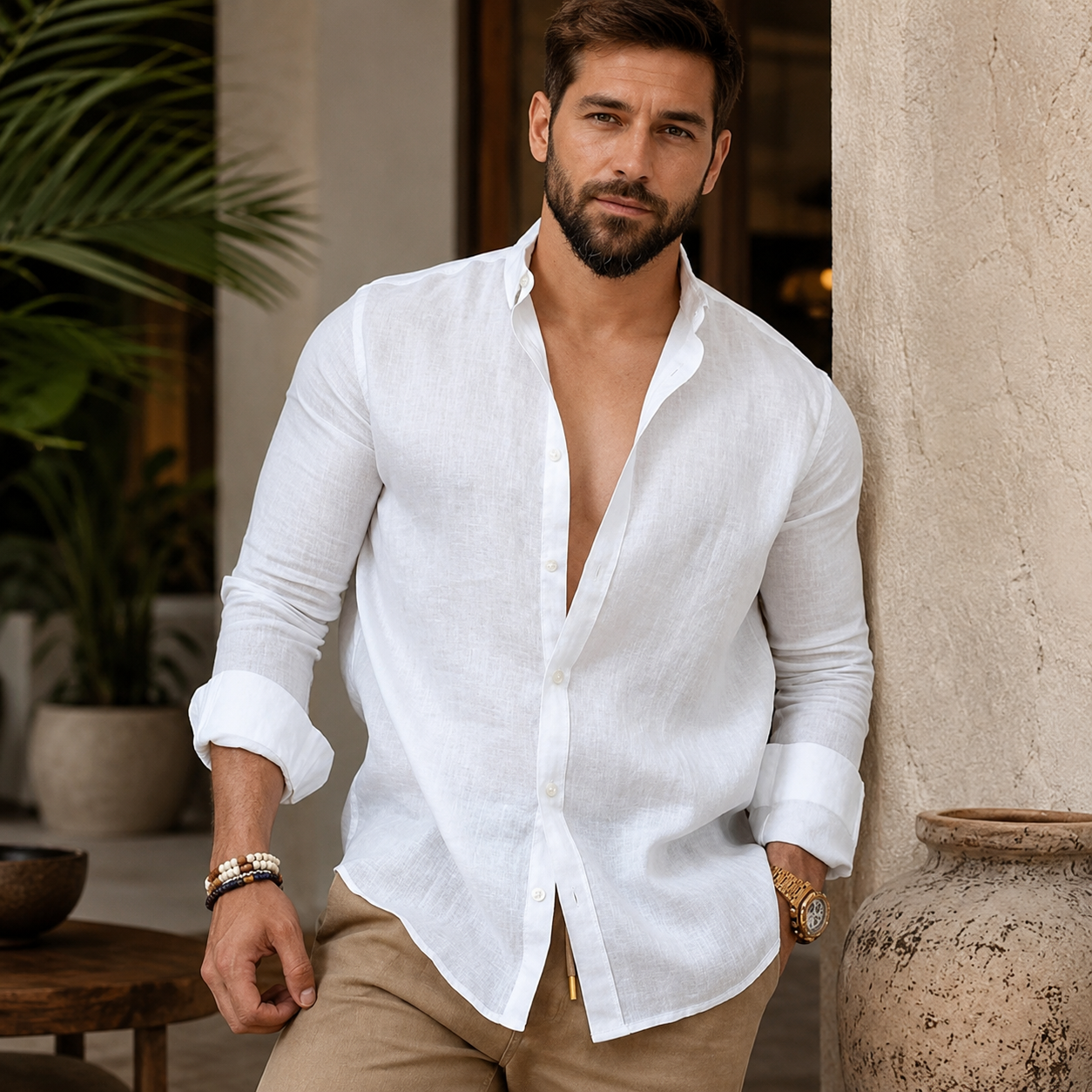 Hyeon | Long Sleeve Button Front Shirt