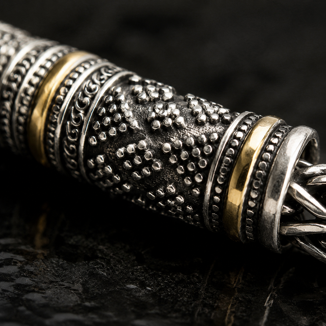 Jalair | Braided Chain Metal Clasp Bracelet Silver