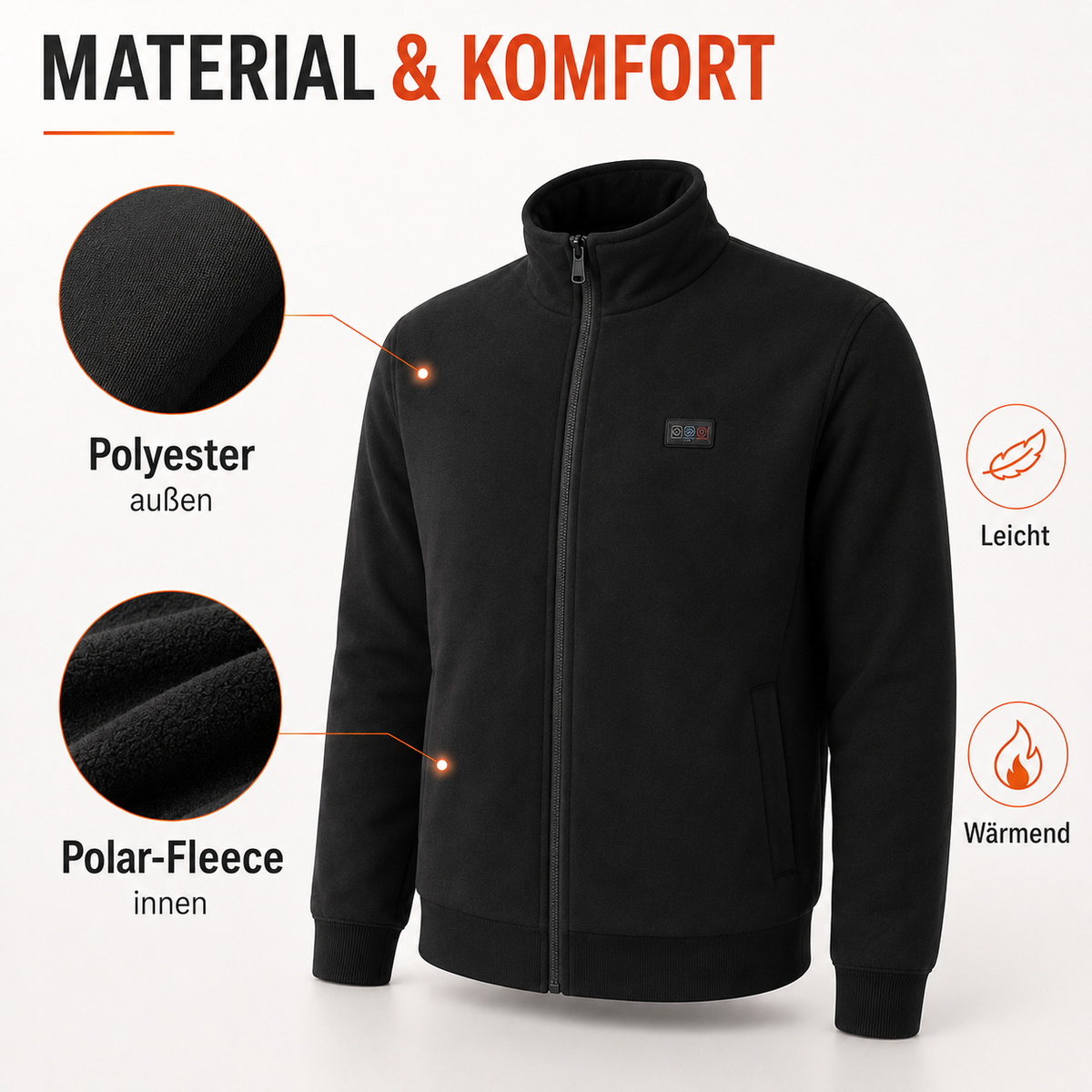 Adrian | Heated Jacket with Fleece Lining