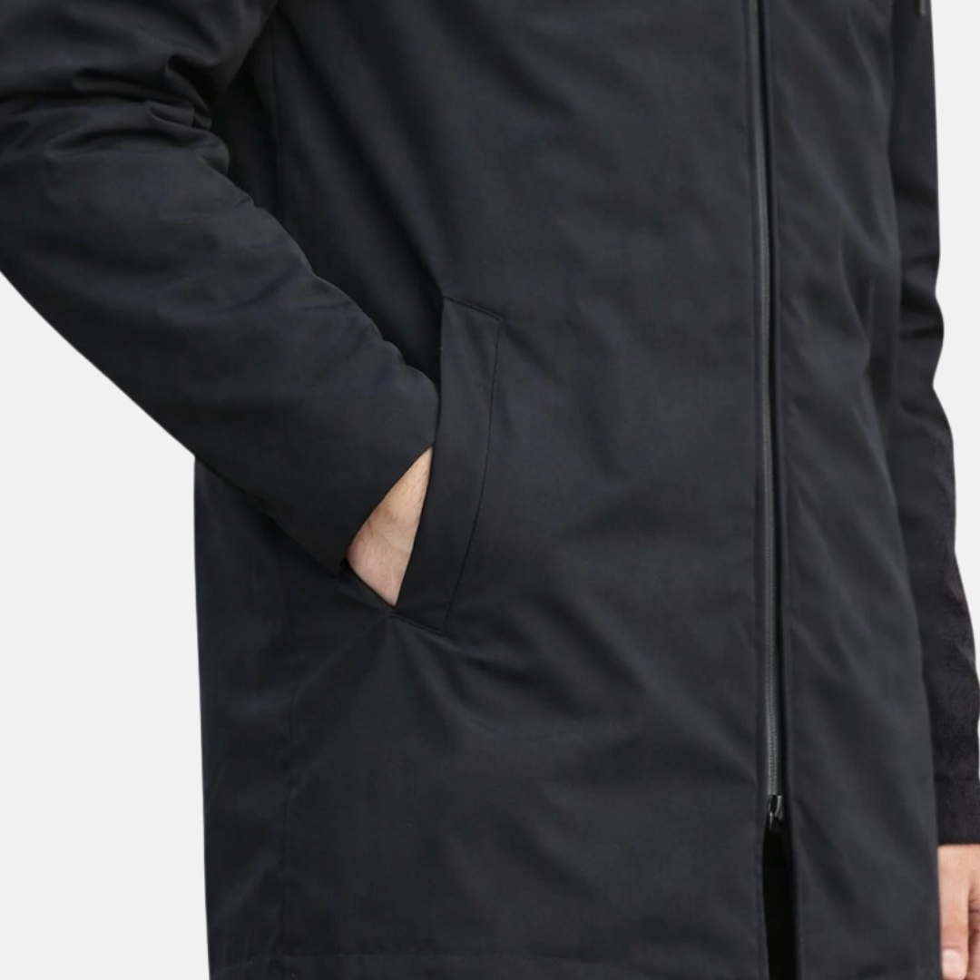 Aljoscha | Hooded Long Zip Front Coat