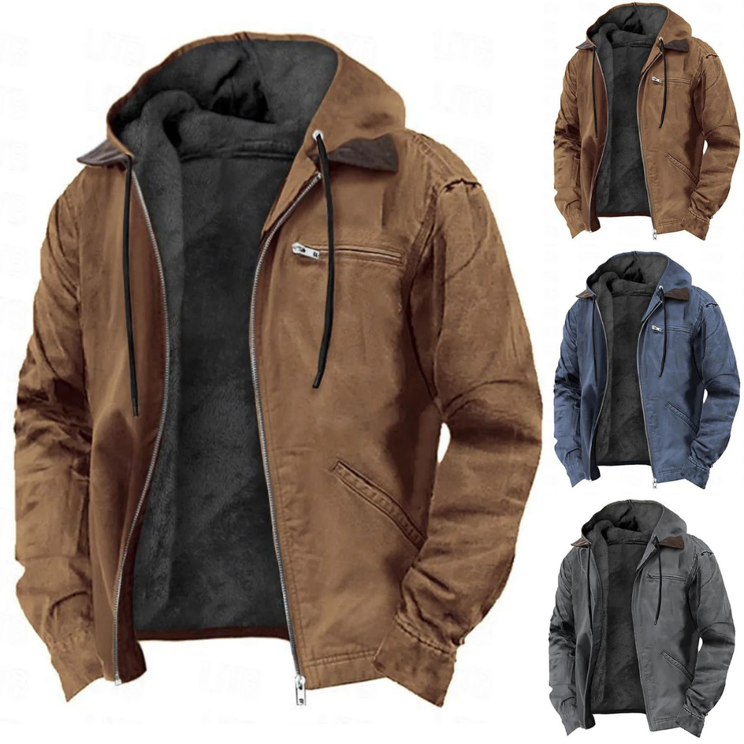 Friedhelm | Hooded Zip-Up Fleece Lined Jacket
