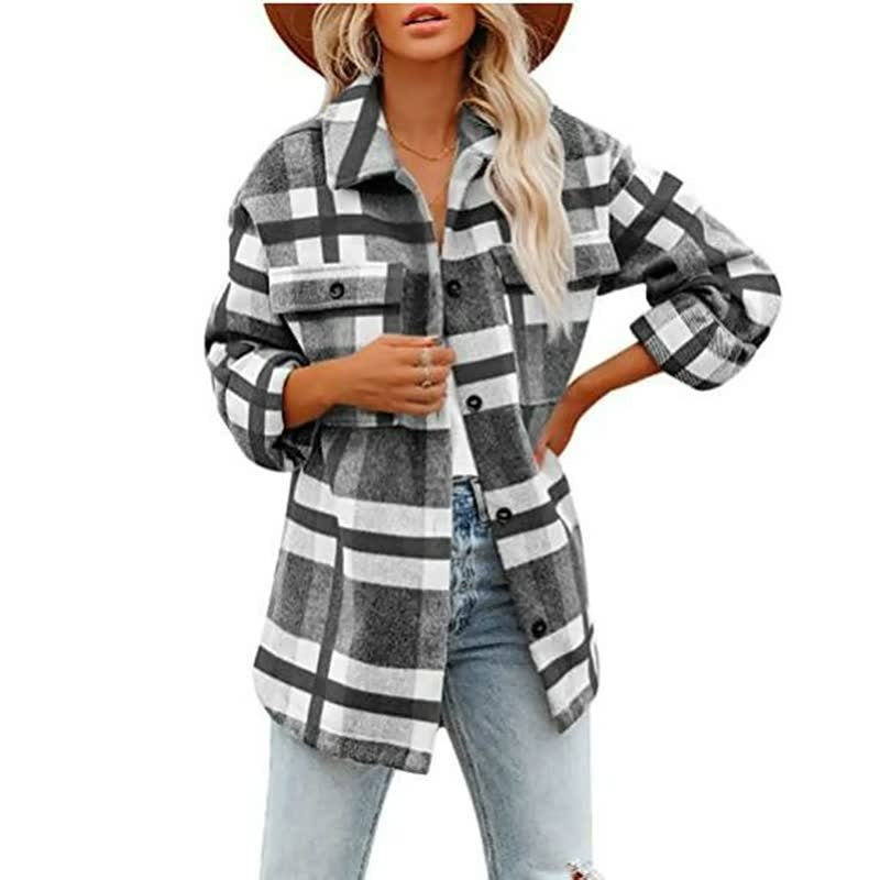 Marilena | Shirt Jacket With Plaid Pattern and Pockets