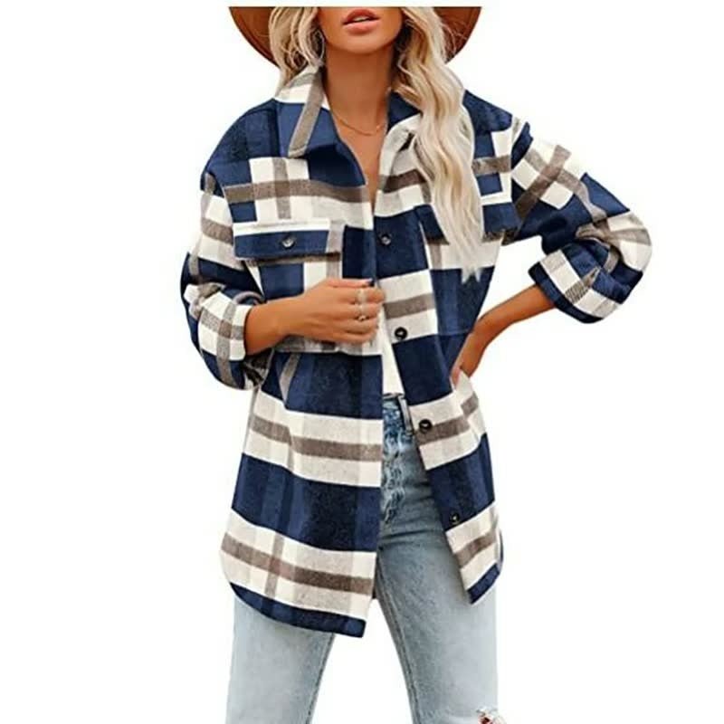 Marilena | Shirt Jacket With Plaid Pattern and Pockets