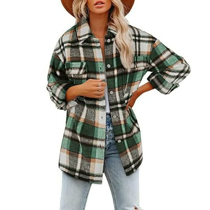 Marilena | Shirt Jacket With Plaid Pattern and Pockets