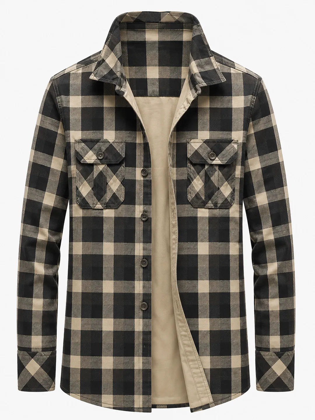 Angus | Shirt Jacket with Green Plaid and Pockets