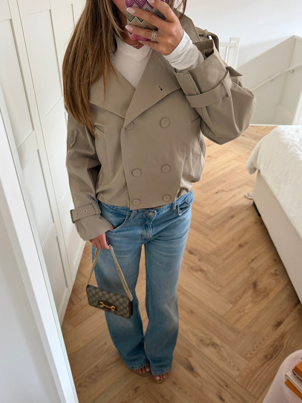 Luzia | Jacket With Double Breasted Front Stand Collar