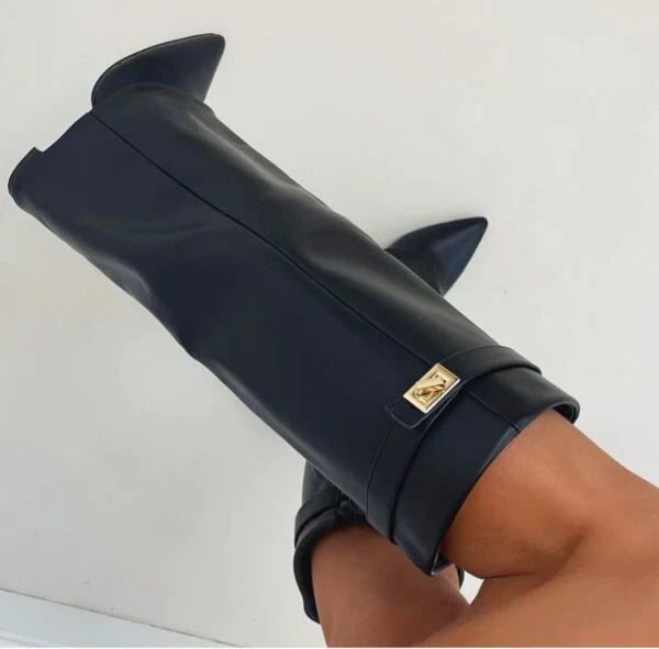 Terrie | Boots Knee High Pointed Toe Buckle