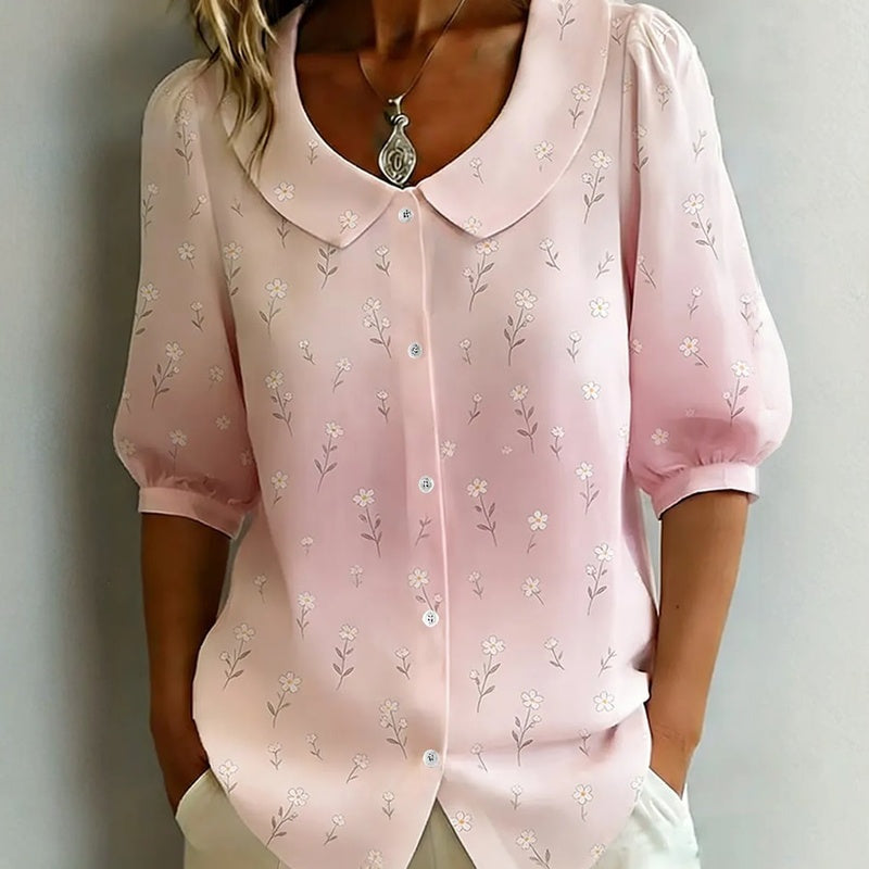 Huynh | Floral Print Peter Pan Collar Blouse