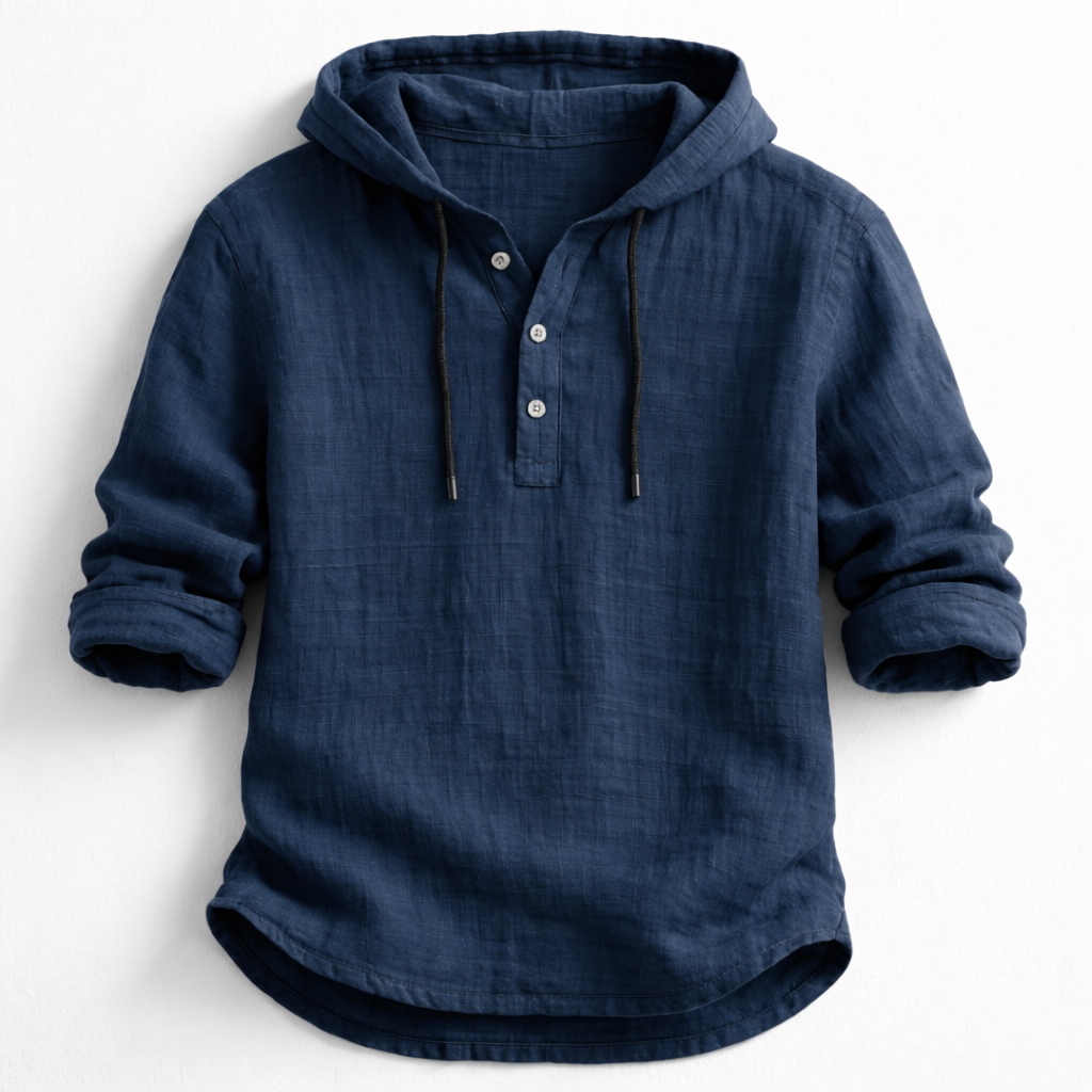 Samuel | Shirt with Drawstring Hood and Long Sleeves