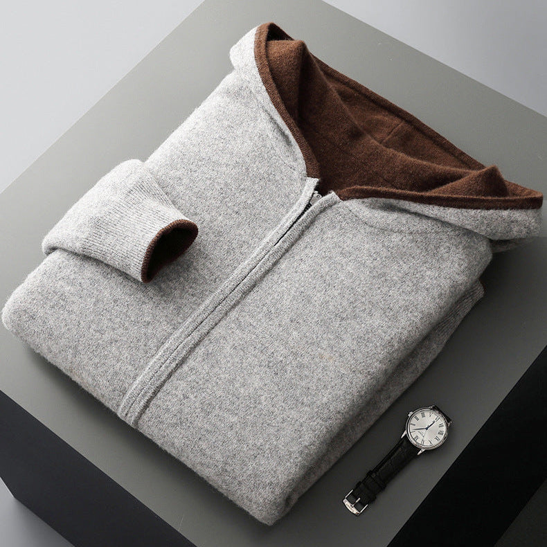 Ayalon | Reversible Hooded Full-Zip Knit Cardigan