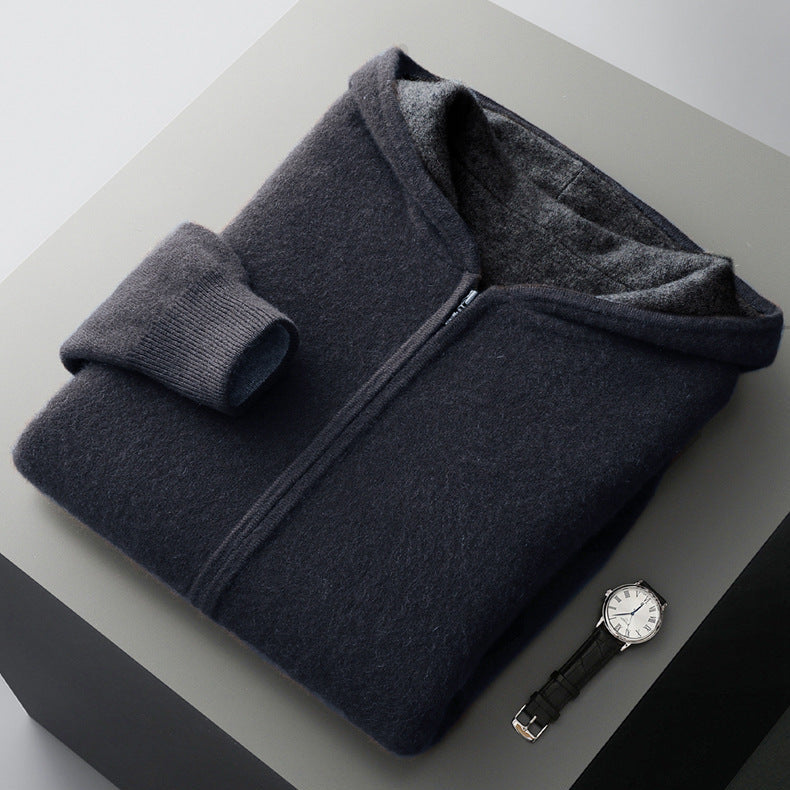 Ayalon | Reversible Hooded Full-Zip Knit Cardigan