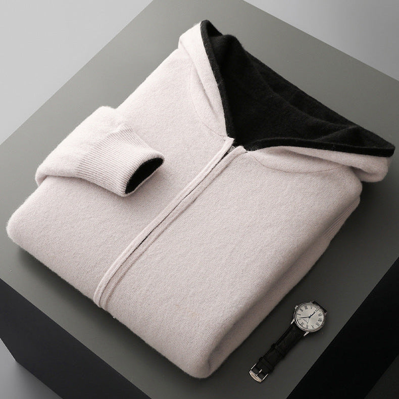 Ayalon | Reversible Hooded Full-Zip Knit Cardigan
