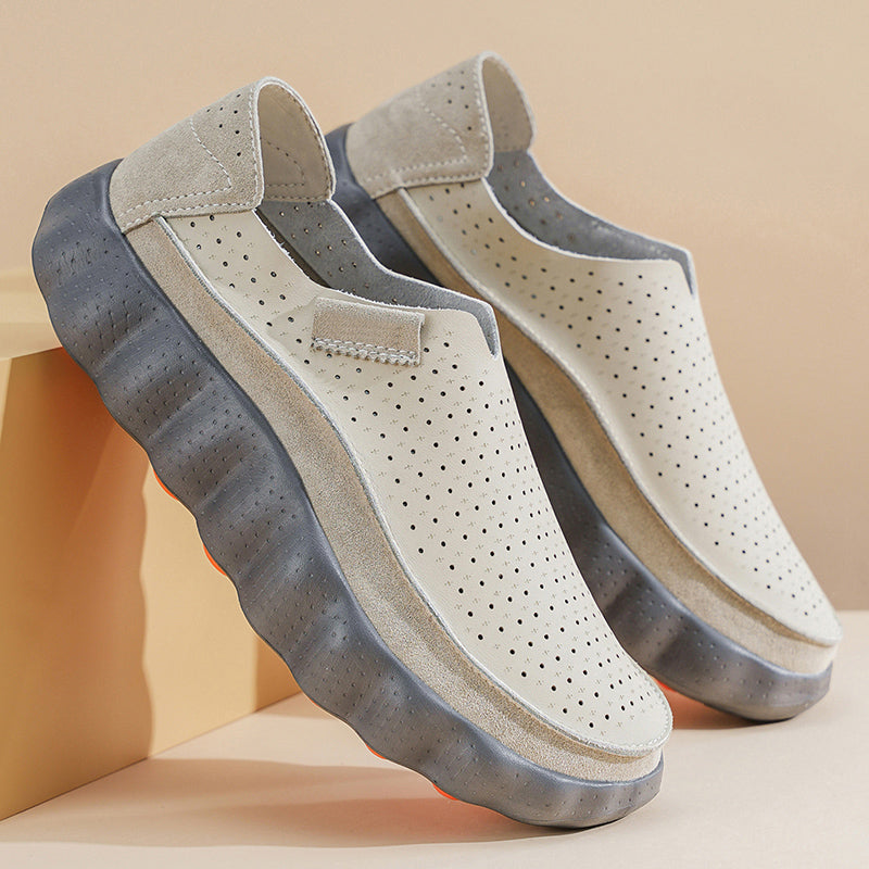 Sameth | Perforated Slip-On Shoes with Sculpted Sole