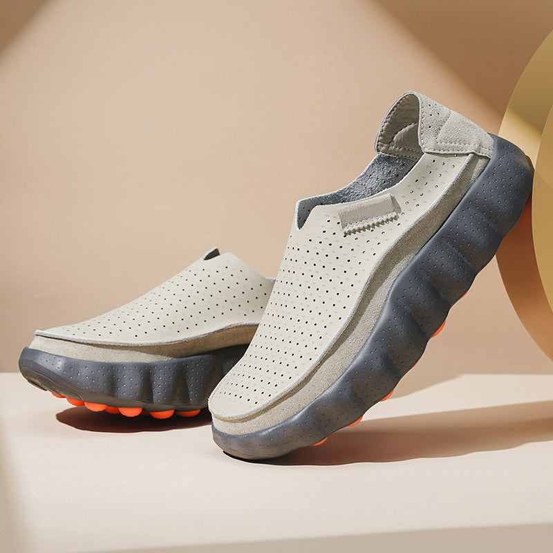 Sameth | Perforated Slip-On Shoes with Sculpted Sole