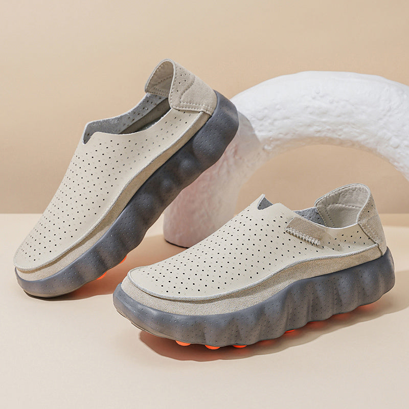 Sameth | Perforated Slip-On Shoes with Sculpted Sole