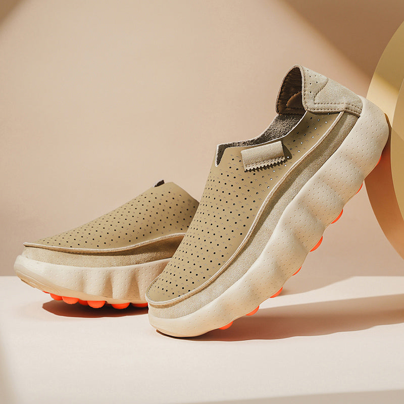 Sameth | Perforated Slip-On Shoes with Sculpted Sole