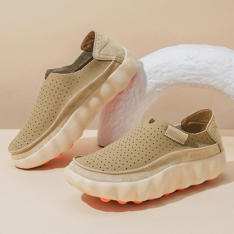 Sameth | Perforated Slip-On Shoes with Sculpted Sole