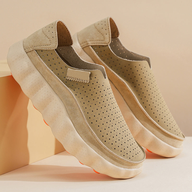 Sameth | Perforated Slip-On Shoes with Sculpted Sole