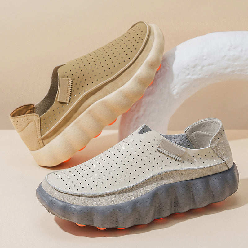Sameth | Perforated Slip-On Shoes with Sculpted Sole