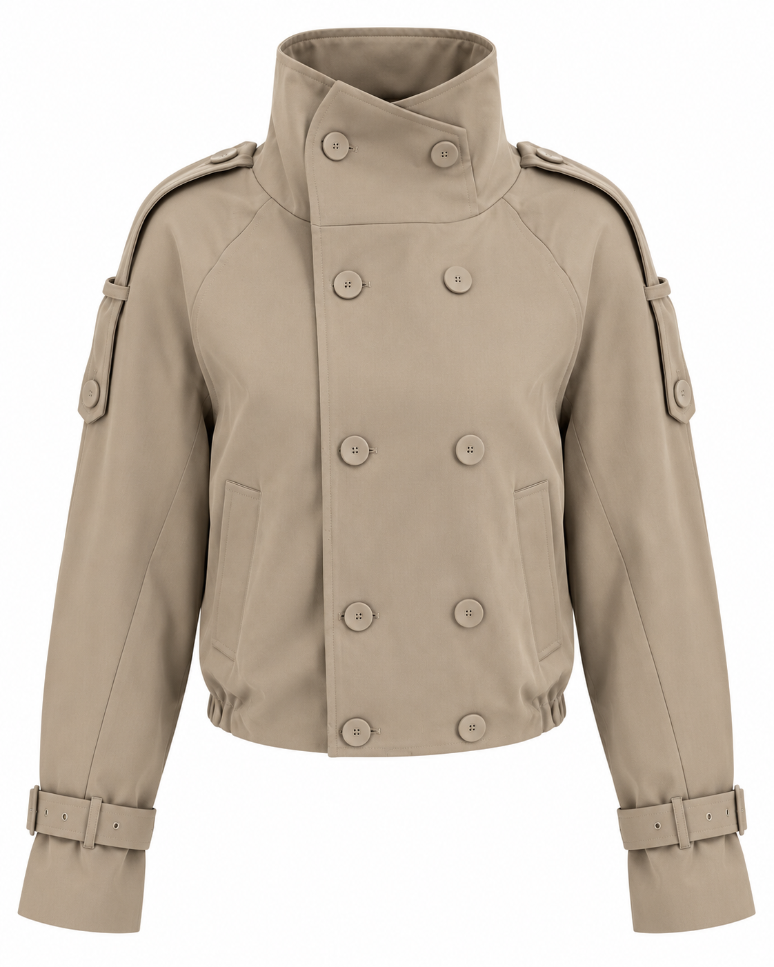 Luzia | Jacket With Double Breasted Front Stand Collar
