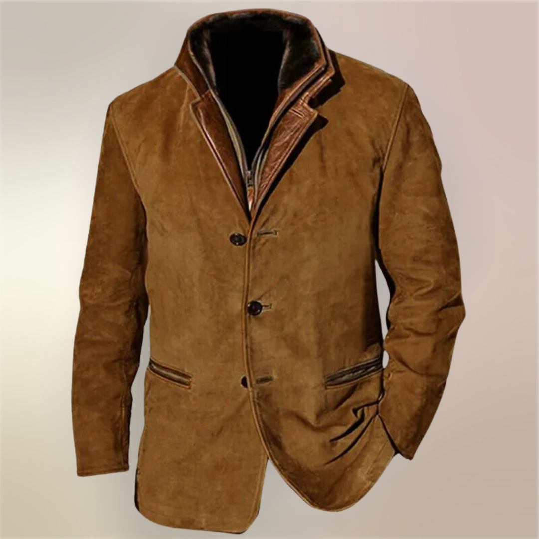 Sylvester  | Vintage Button Front Stand Collar Jacket