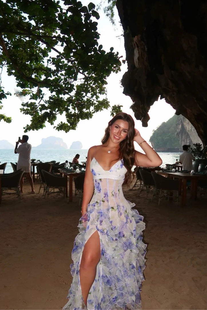 Mikayla | Floral Print Ruffle Maxi Dress
