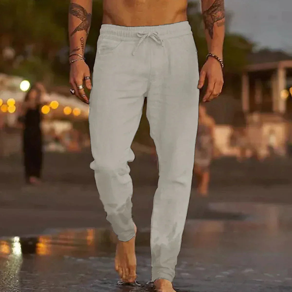 Werner | Pants With Drawstring Waist and Tapered Legs