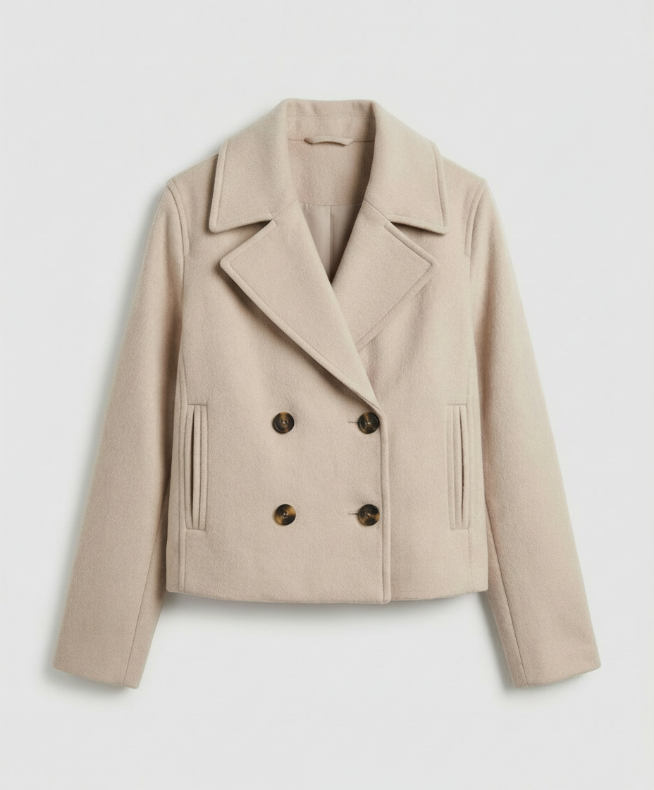 Lorraine | Jacket with Double-Breasted Buttons and Cropped Hem