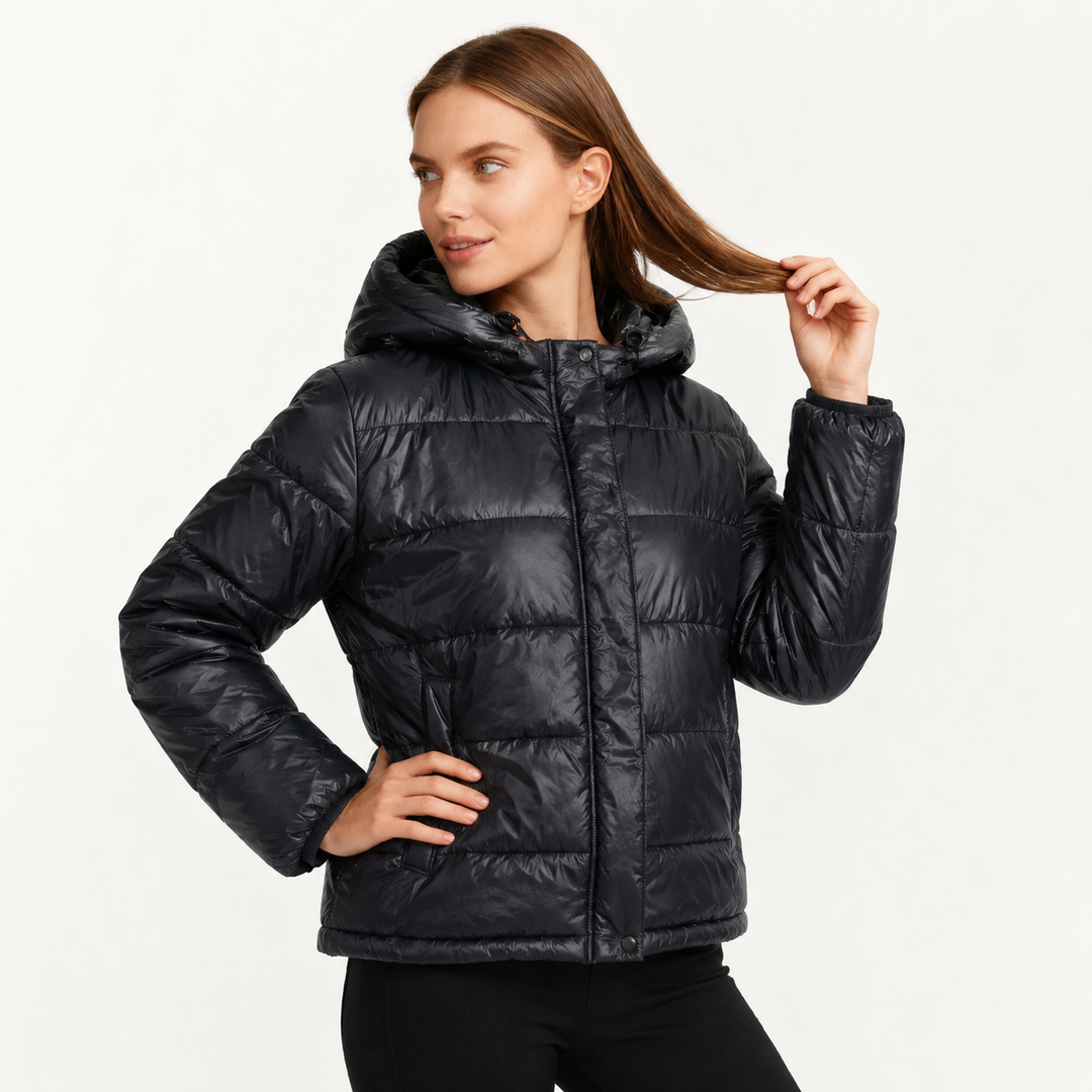 Alexis | Puffer Jacket with Hood and Quilted Panels
