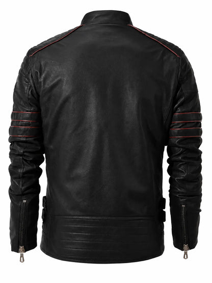 Rajesh | Biker Jacket with Plush-Look Lining and Zippers