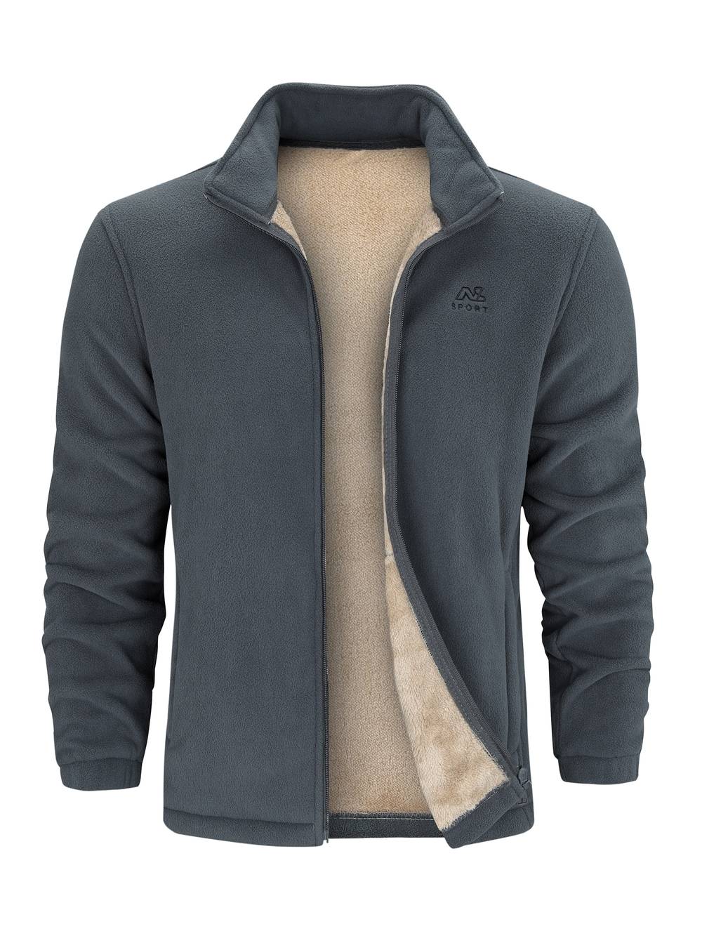 Jarrod | Jacket with Stand Collar and Fleece Texture